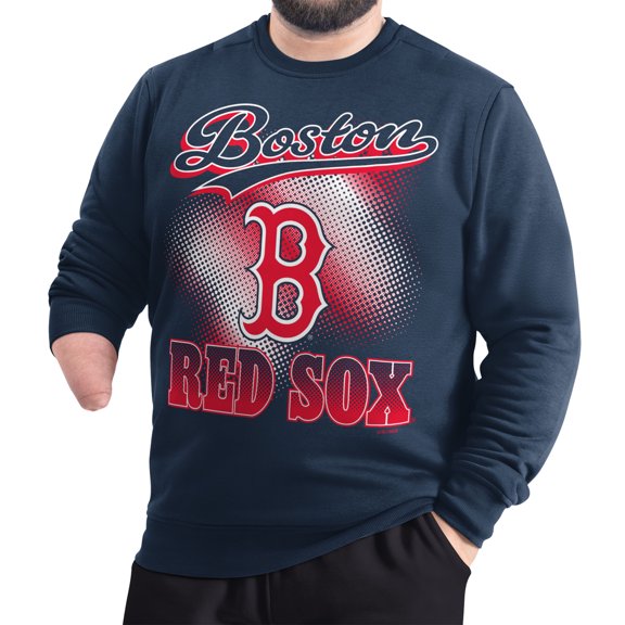 Men's Starter Navy Boston Red Sox Adaptive Ombre City Fleece Sweatshirt
