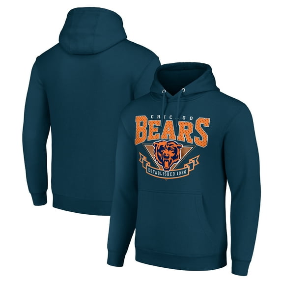 Men's Starter Navy Chicago Bears -80s Inspired Pullover Hoodie