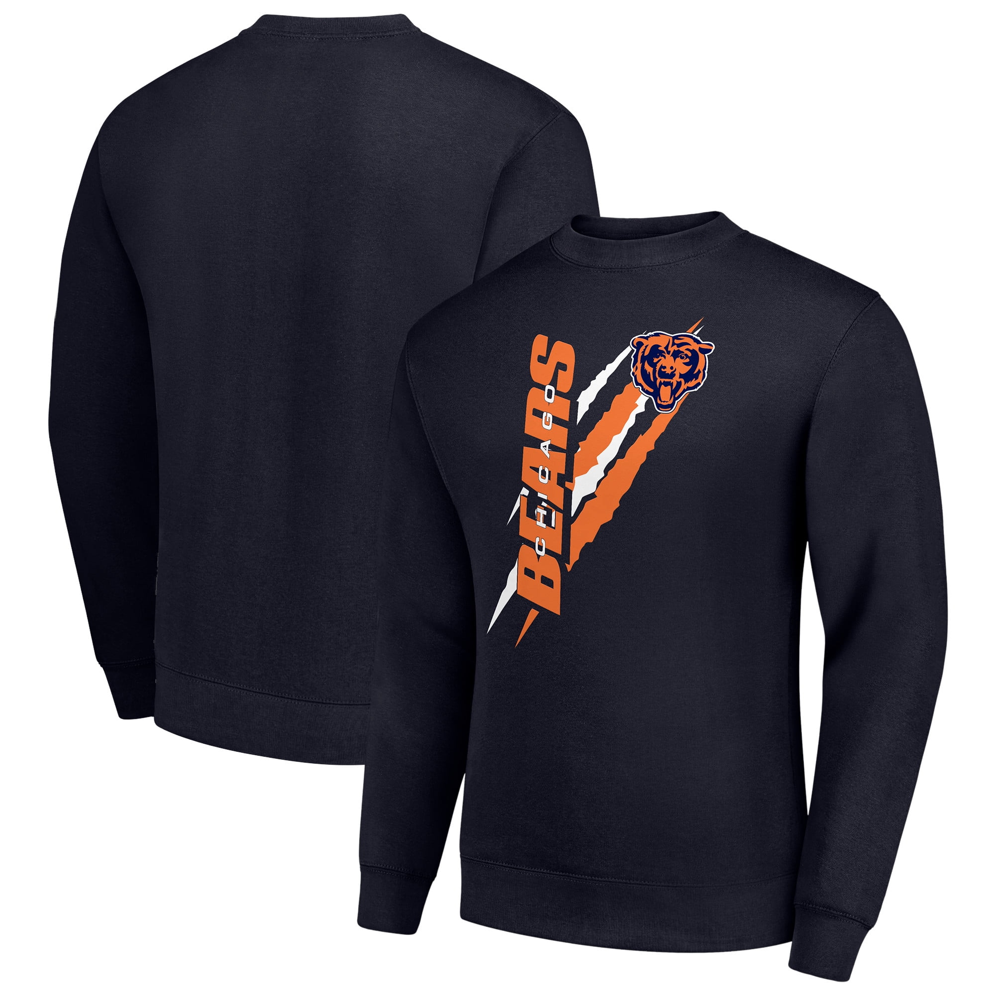 Men s Starter Navy Chicago Bears Color Scratch Team Graphic Fleece Pullover Sweatshirt Walmart