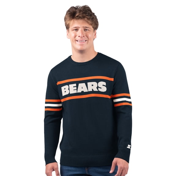 Men's Starter Navy Chicago Bears Player Sweater