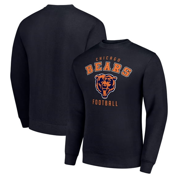 Men's Starter Navy Chicago Bears Team Logo Pullover Sweatshirt