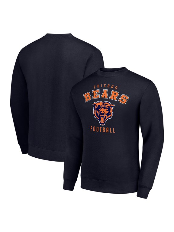 Men's Starter Navy Chicago Bears Team Logo Pullover Sweatshirt