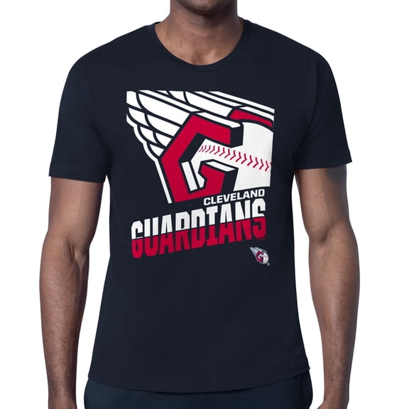 Men's Starter Navy Cleveland Guardians Logo Zoom T-Shirt