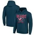 thumbnail image 1 of Men's Starter Navy Columbus Blue Jackets Team Logo Graphic Fleece Tri-Blend Pullover Hoodie, 1 of 3
