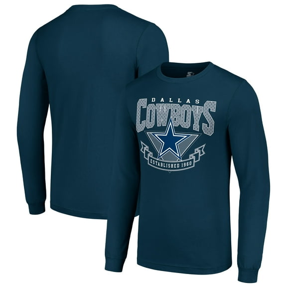 Men's Starter Navy Dallas Cowboys '80s Inspired Team Logo Long Sleeve T-Shirt