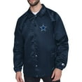 thumbnail image 1 of Men's Starter  Navy Dallas Cowboys Printed Logo Raglan Coaches Full-Snap Jacket, 1 of 2