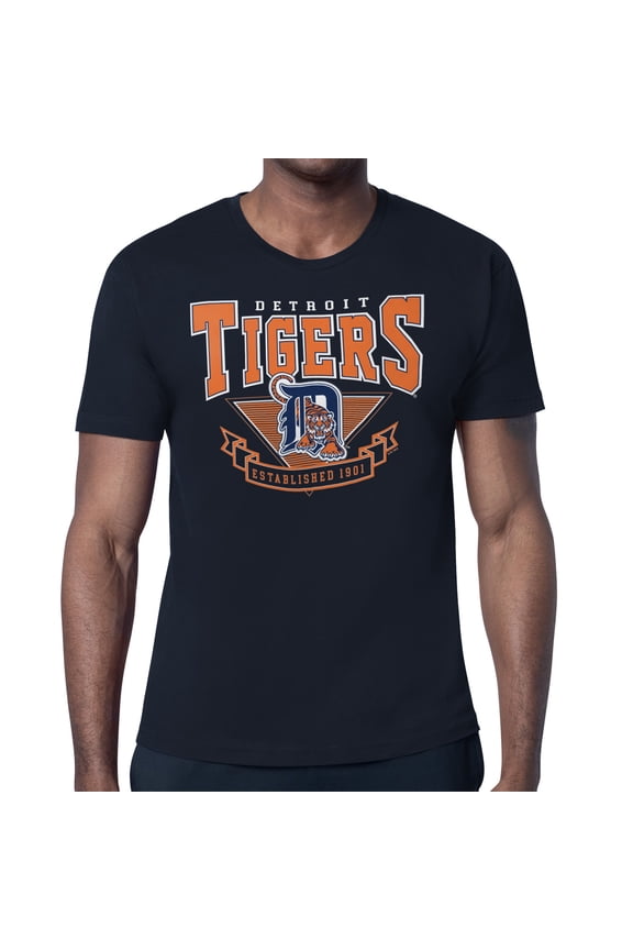Men's Starter Navy Detroit Tigers -80s Inspired T-Shirt