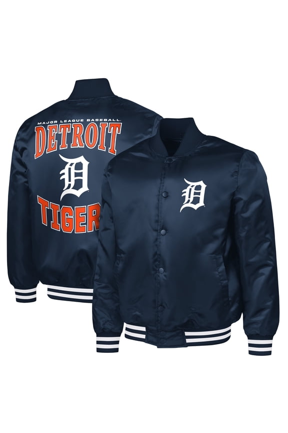 Men's G-III Sports by Carl Banks Navy Detroit Tigers Adaptive Full-Snap Varsity Jacket