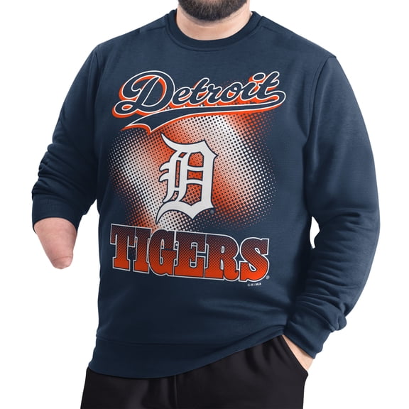 Men's Starter Navy Detroit Tigers Adaptive Ombre City Fleece Sweatshirt