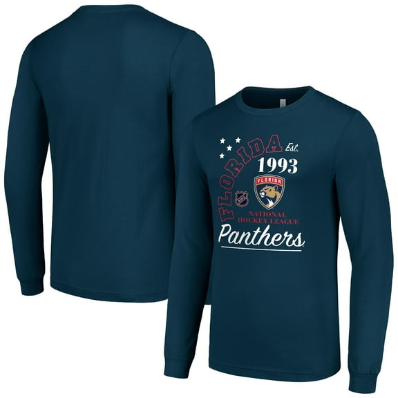 Men's Starter  Navy Florida Panthers Arch City Theme Graphic Long Sleeve T-Shirt