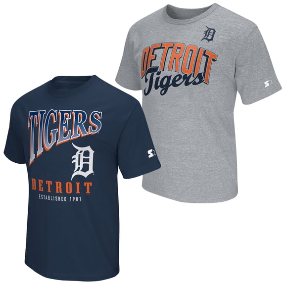 Men's Starter  Navy/Heather Gray Detroit Tigers Two-Pack T-Shirt Set