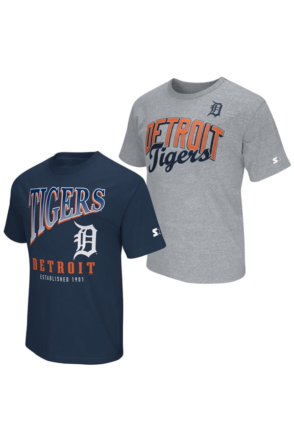 Men's Starter Navy/Heather Gray Detroit Tigers Two-Pack T-Shirt Set