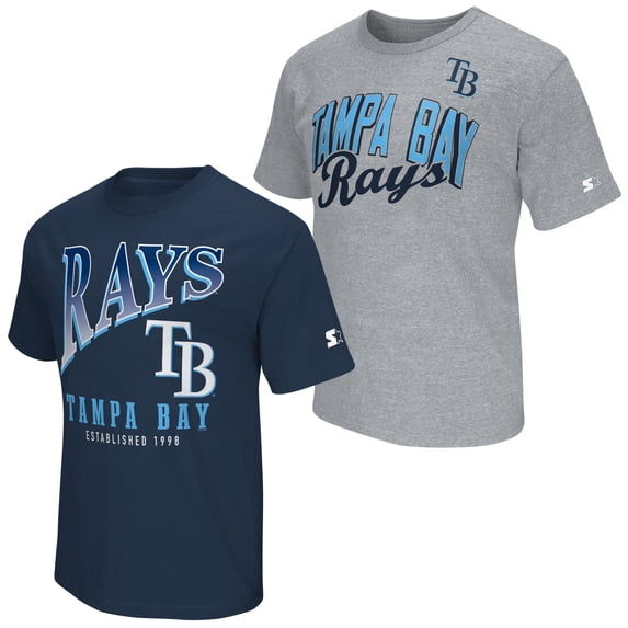 Men's Starter Navy/Heather Gray Tampa Bay Rays Two-Pack T-Shirt Set