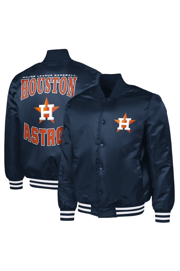 Men's G-III Sports by Carl Banks Navy Houston Astros Adaptive Full-Snap Varsity Jacket