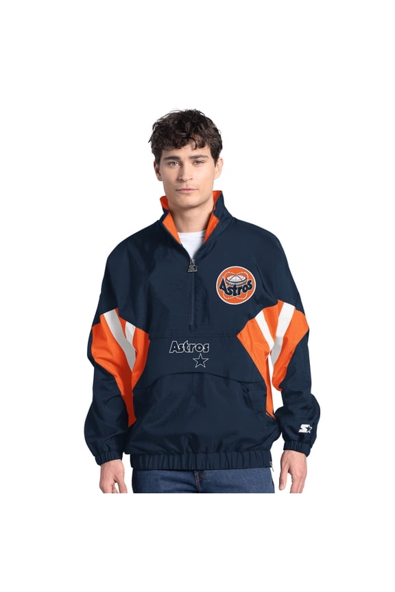 Men's-Starter  Navy Houston Astros Cooperstown Chief Half-Zip Pullover