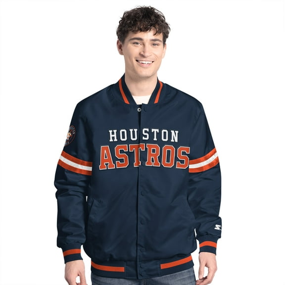 Men's-Starter  Navy Houston Astros Scout Full-Snap Varsity Jacket