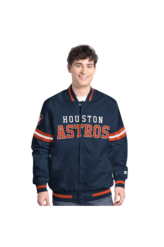 Men's-Starter Navy Houston Astros Scout Full-Snap Varsity Jacket