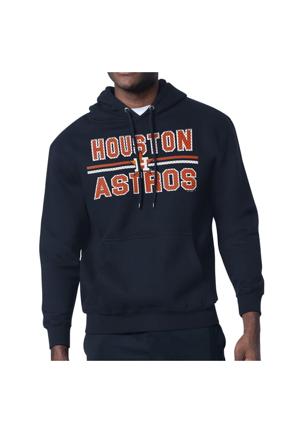 Men's Starter Navy Houston Astros Team Mesh Print Graphic Pullover Hoodie