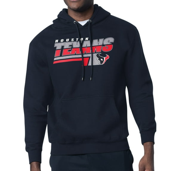 Men's Starter Navy Houston Texans Logo Push Graphic Hoodie
