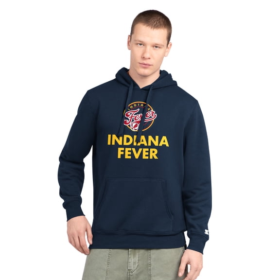 Men's Starter Navy Indiana Fever 30th Anniversary Pitcher Pullover Hoodie