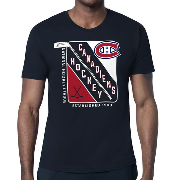 Men's Starter Navy Montreal Canadiens Shield Graphic T-Shirt