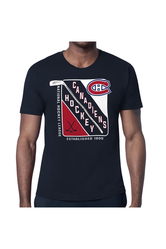 Men's Starter Navy Montreal Canadiens Shield Graphic T-Shirt