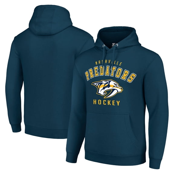 Men's Starter Navy Nashville Predators Logo Pullover Hoodie