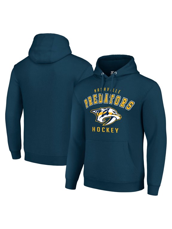 Men's Starter Navy Nashville Predators Logo Pullover Hoodie