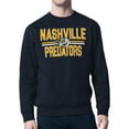 thumbnail image 1 of Men's Starter Navy Nashville Predators Mesh Look Team Name Logo Pullover Sweatshirt, 1 of 2