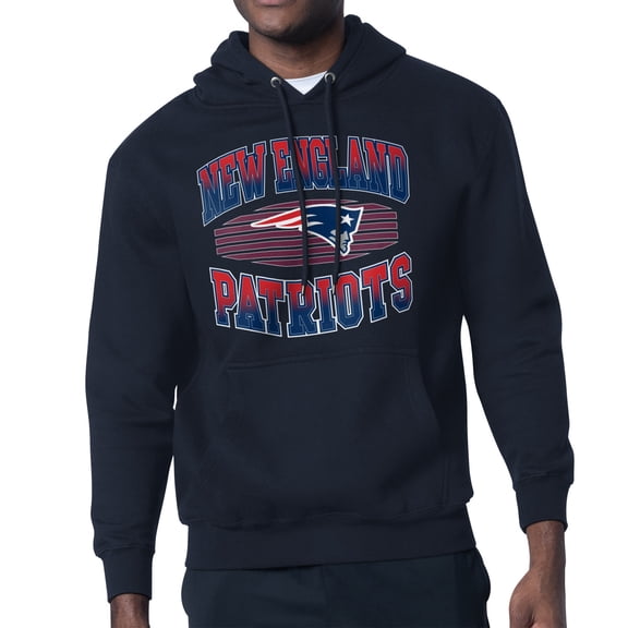 Men's Starter Navy New England Patriots Team Grit Graphic Hoodie