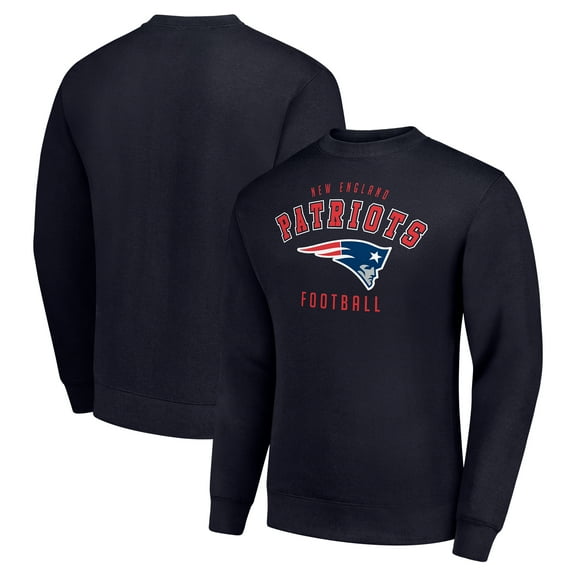 Men's Starter Navy New England Patriots Team Logo Pullover Sweatshirt