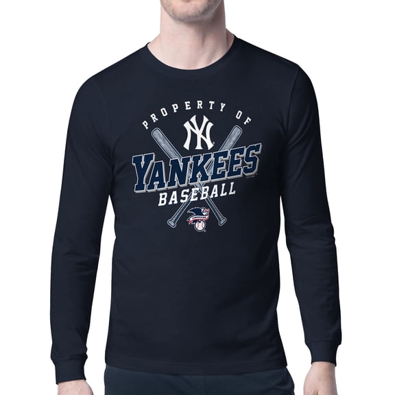 Men's Starter Navy New York Yankees Property of Team Long-Sleeve T-Shirt