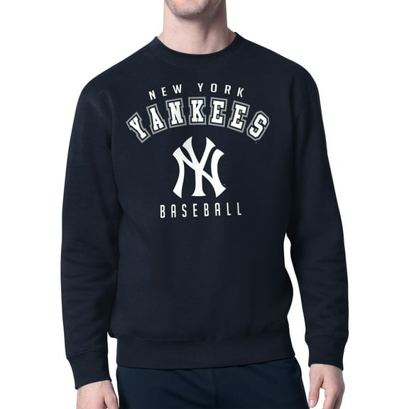 Men's Starter Navy New York Yankees Team Logo Fleece Pullover Sweatshirt