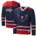thumbnail image 1 of Men's Starter Navy/Red Washington Capitals Cross Check Jersey V-Neck Long Sleeve T-Shirt, 1 of 3