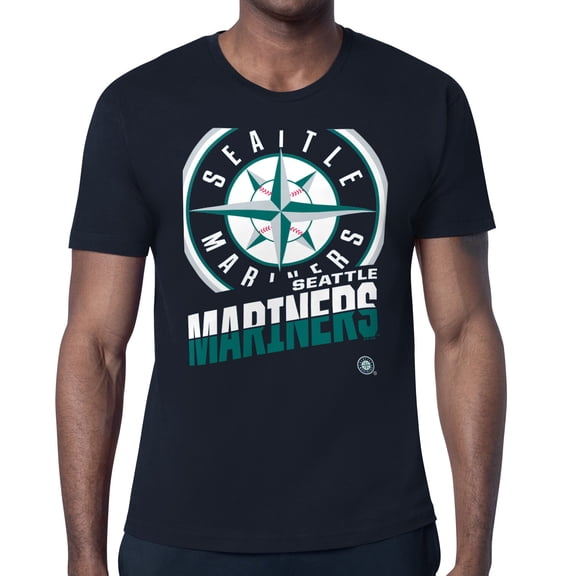 Men's Starter  Navy Seattle Mariners Logo Zoom T-Shirt