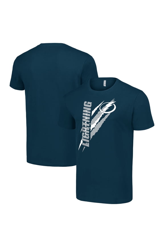 Men's Starter Navy Tampa Bay Lightning Color Scratch T-Shirt