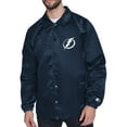 thumbnail image 1 of Men's Starter  Navy Tampa Bay Lightning Retro Logo Raglan Coaches Full-Snap Jacket, 1 of 2