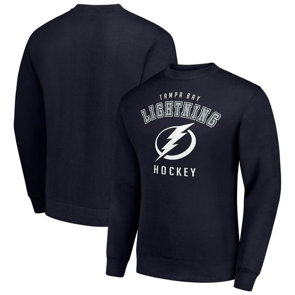 Men's Starter Navy Tampa Bay Lightning Team Logo Fleece Pullover Sweatshirt