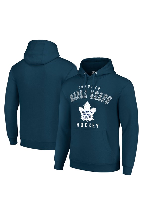 Men's Starter Navy Toronto Maple Leafs Logo Pullover Hoodie
