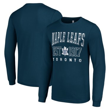 Men's Starter Navy Toronto Maple Leafs Retro Graphic Long Sleeve Crew T-Shirt