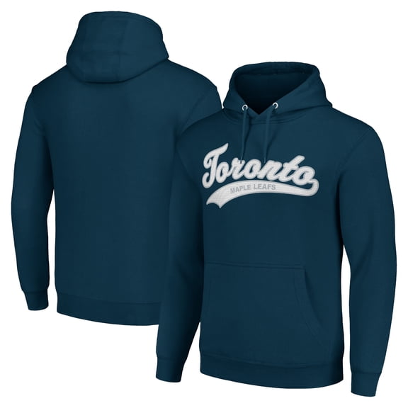Men's Starter Navy Toronto Maple Leafs Tailsweep Fleece Tri-Blend Pullover Hoodie