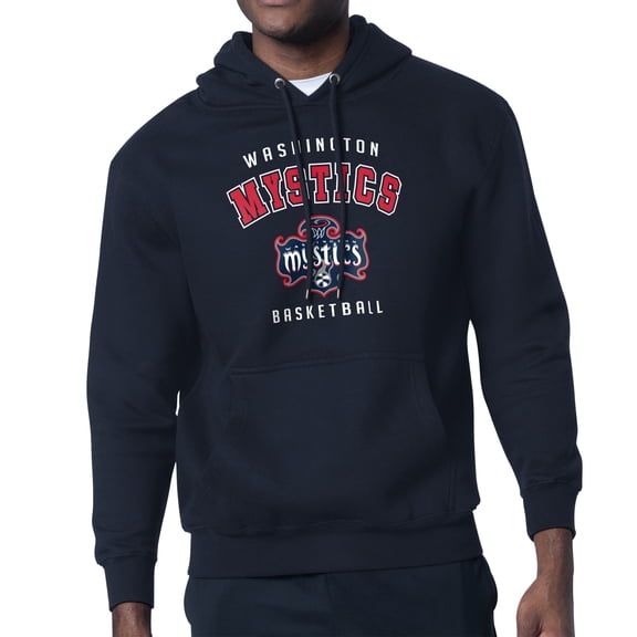 Men's Starter Navy Washington Mystics Logo Graphic Hoodie