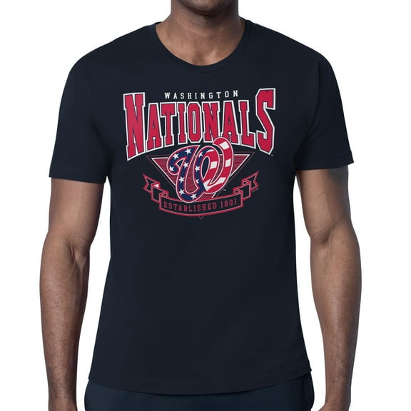 Men's Starter Navy Washington Nationals -80s Inspired T-Shirt