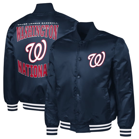 Men's G-III Sports by Carl Banks Navy Washington Nationals Adaptive Full-Snap Varsity Jacket