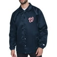 thumbnail image 1 of Men's Starter  Navy Washington Nationals Retro Logo Raglan Coaches Full-Snap Jacket, 1 of 2