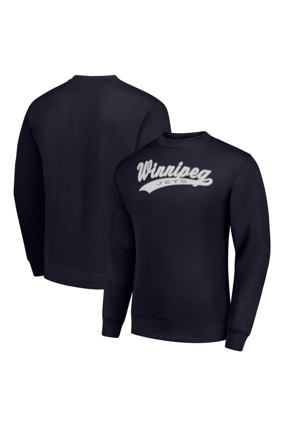 Men's Starter  Navy Winnipeg Jets Tailsweep City Pullover Sweatshirt