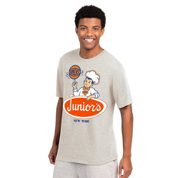 Men's Starter  Oatmeal New York Knicks  Junior's Prime Time T-Shirt