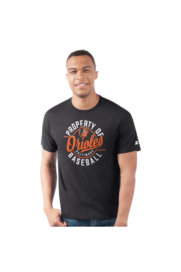 Men's Starter  Black Baltimore Orioles Prime Time Property Of T-Shirt
