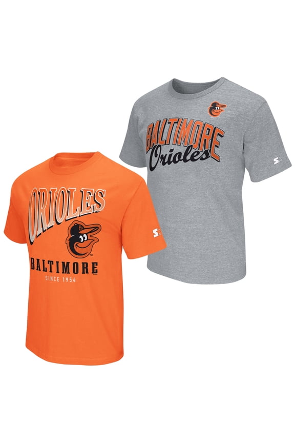 Men's Starter Orange/Heather Gray Baltimore Orioles Two-Pack T-Shirt Set