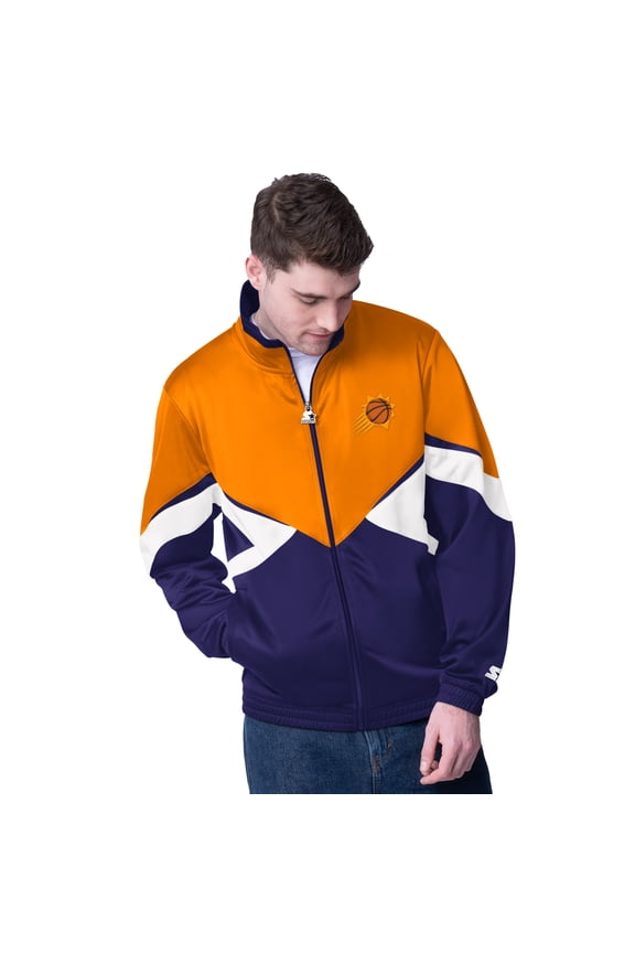 Men's Starter Orange/Purple Phoenix Suns Rush Applique Full-Zip Track Jacket